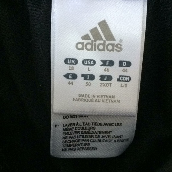 Adidas black 3 stripe white L elastic waist pants - Picture 5 of 7